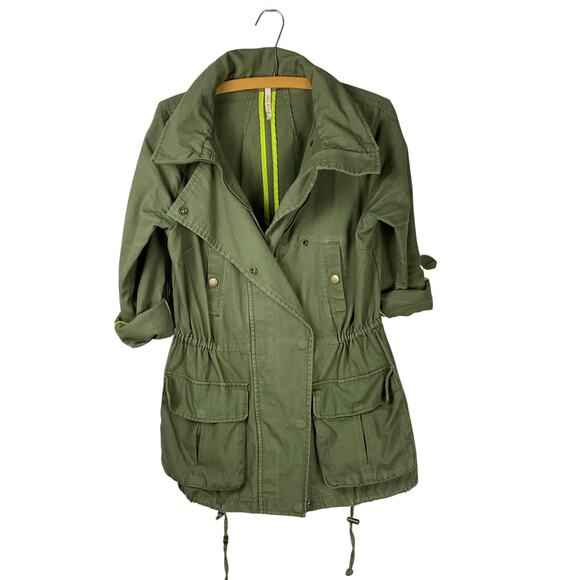 Willow & Clay Jackets & Blazers - Willow & Clay Green Utility Military Anorak Jacket Size L  Funnel Neck